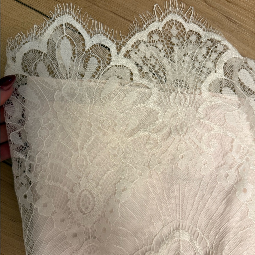 Strapless Lace Light Pink/off White Wedding Dress - Picture 3 of 9